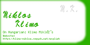 miklos klimo business card